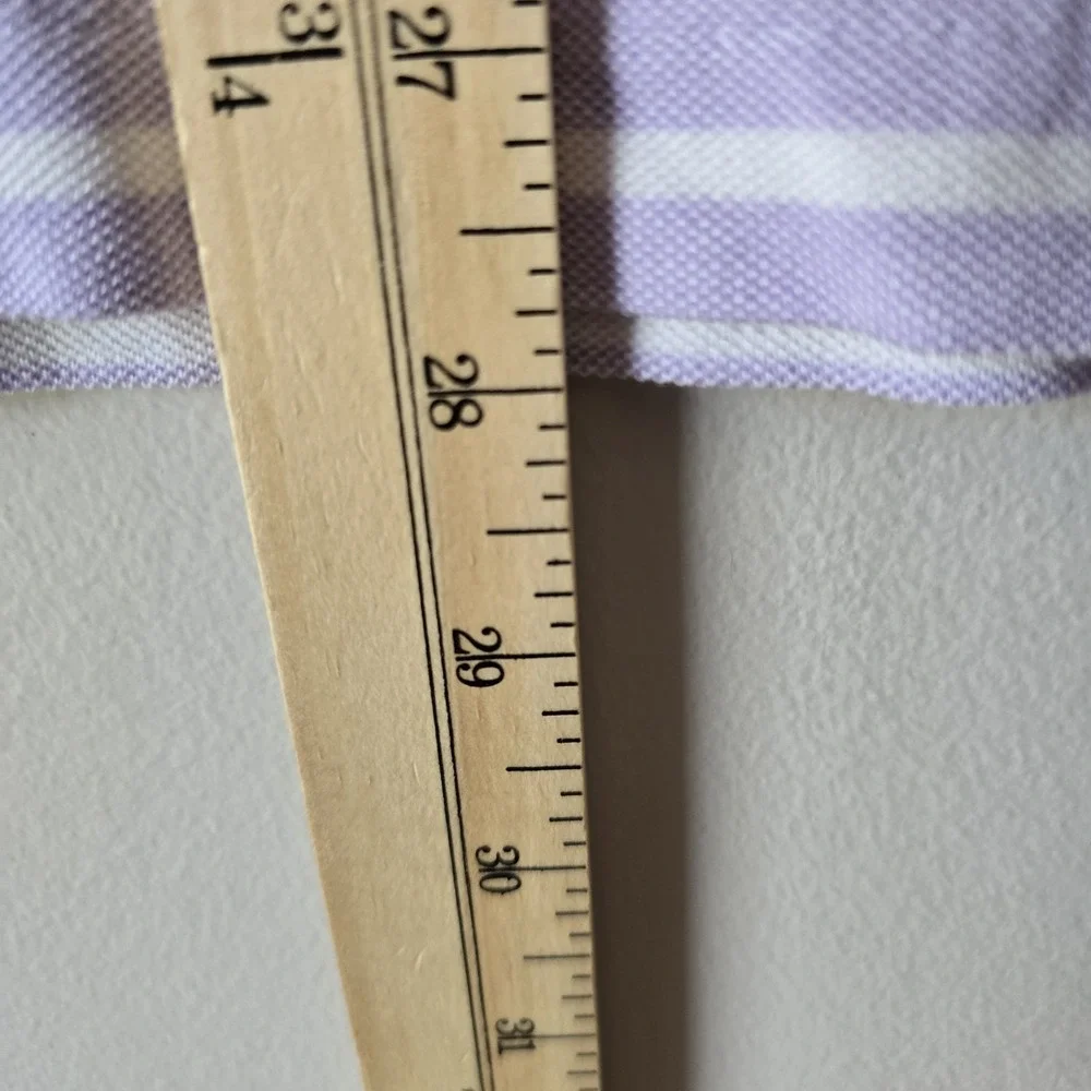 Ralph Lauren Polo Size Large‎ Shirt Mens Light Purple Striped Pique Knit Oxford